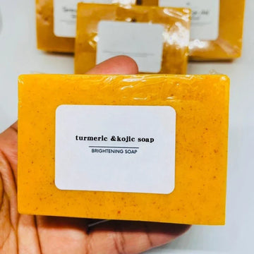 1Pc Turmeric Kojic Acid Lemon Face Body Soap Smooth Skin Cleansing Bath Soap Safe Natural Handmade Organic Soap for Women