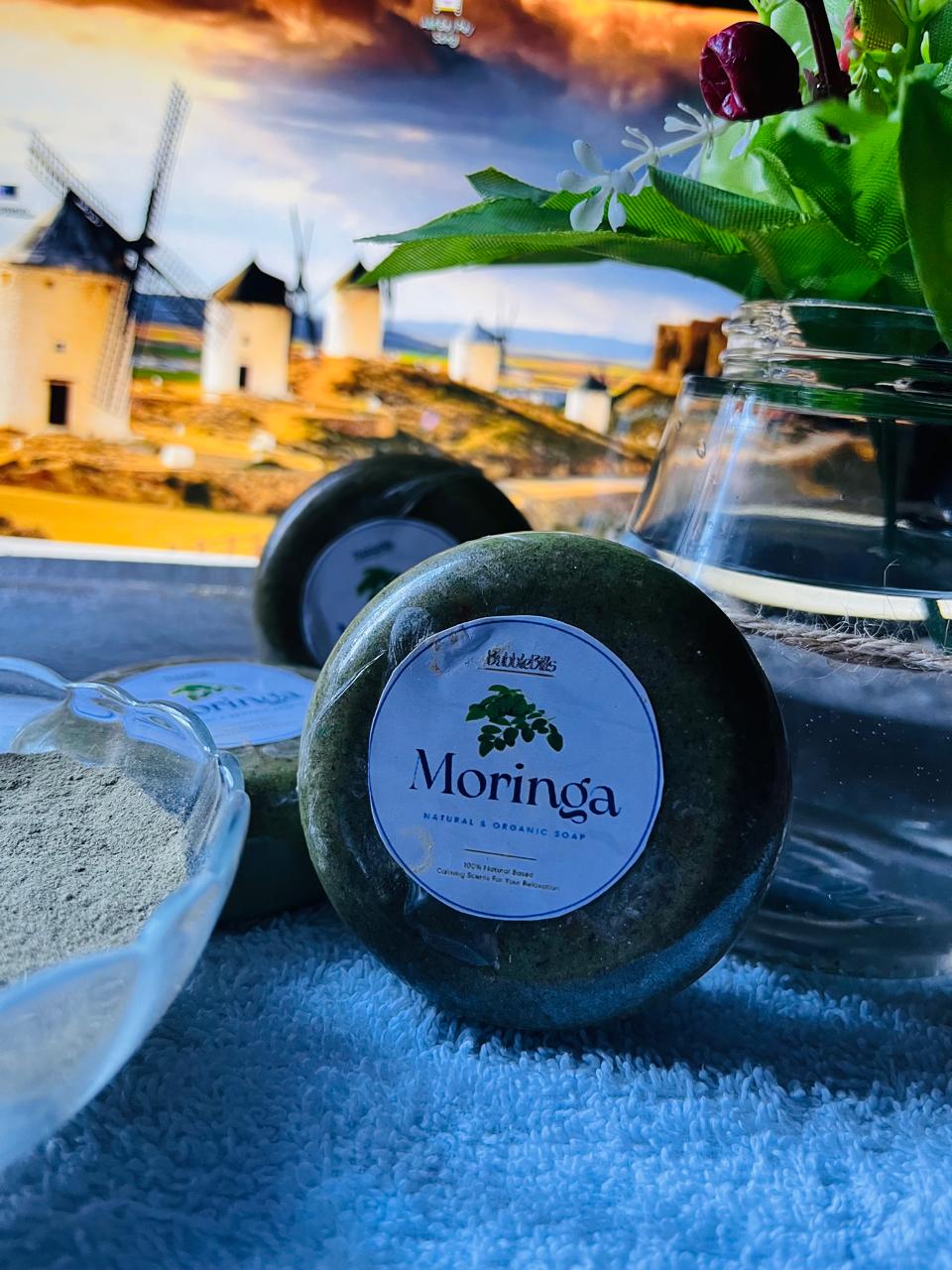 BubbleBills Moringa Glow Soap
Detoxifies, Brightens & Nourishes Skin – 85g