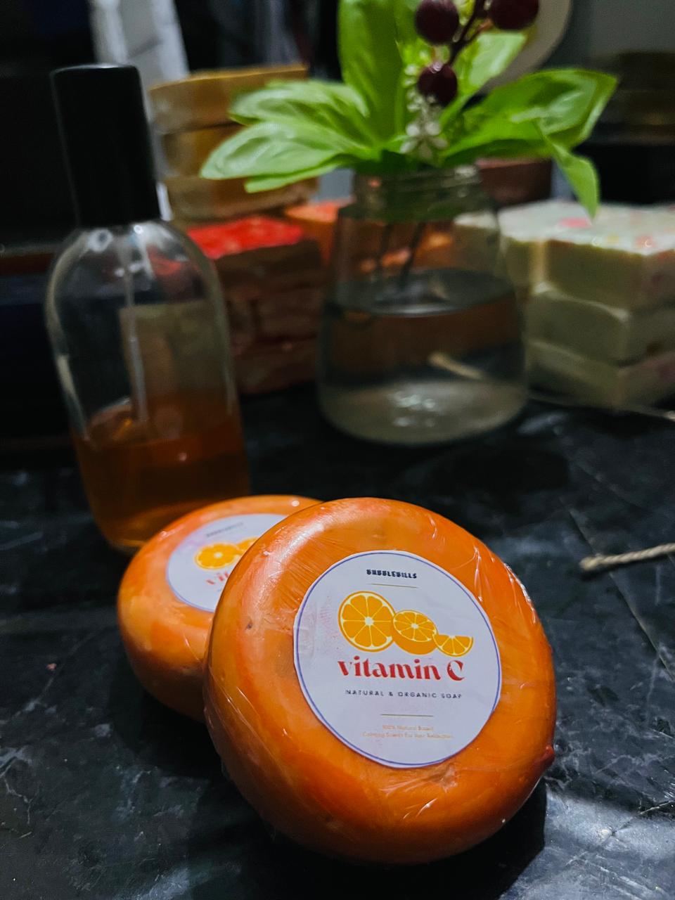 BubbleBills Vitamin C Glow Soap
Brightens Skin & Boosts Radiance – 85g