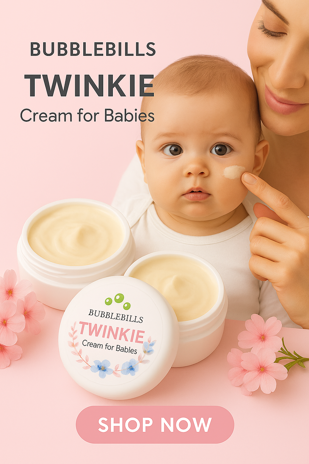 BubbleBills Twinkie Baby Cream
Softens, Protects & Nourishes Delicate Skin – 50g